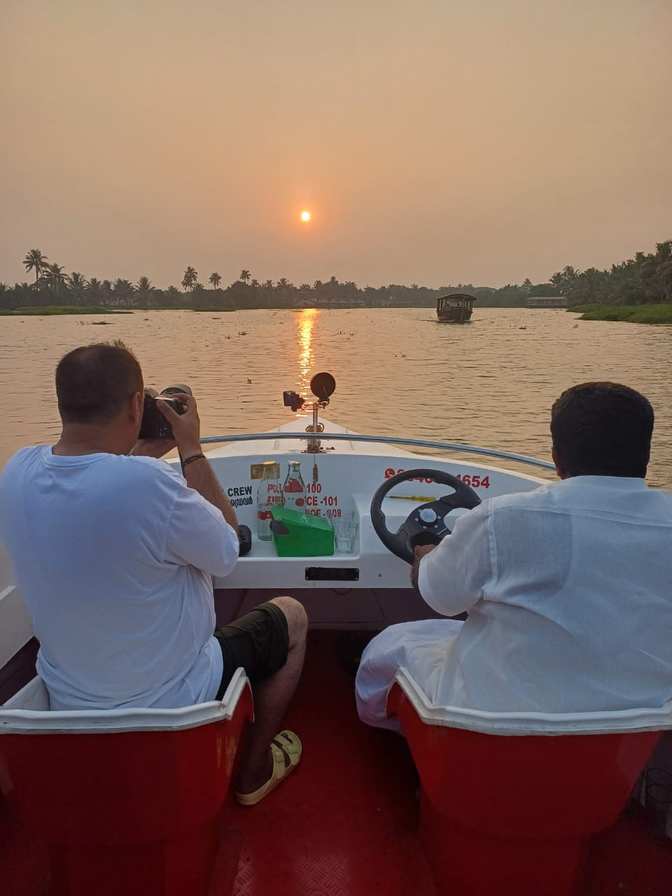 Traditional fishing in Vembanad Lake Kerala